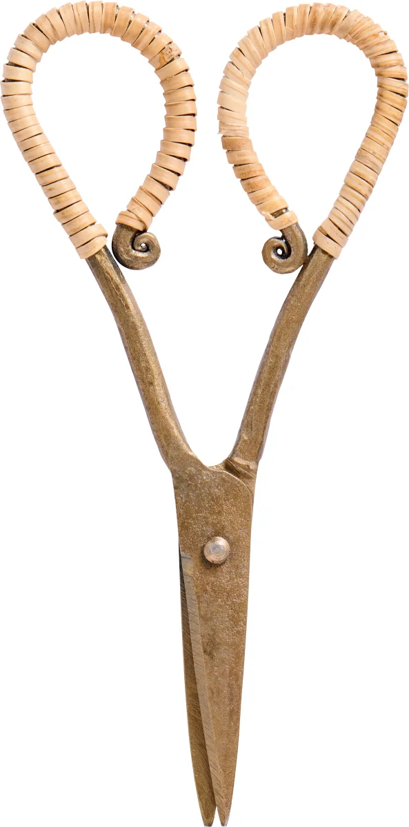 Forbice in Metallo con Manici in Rattan 17,8 cm Ib laursen - immagine 4