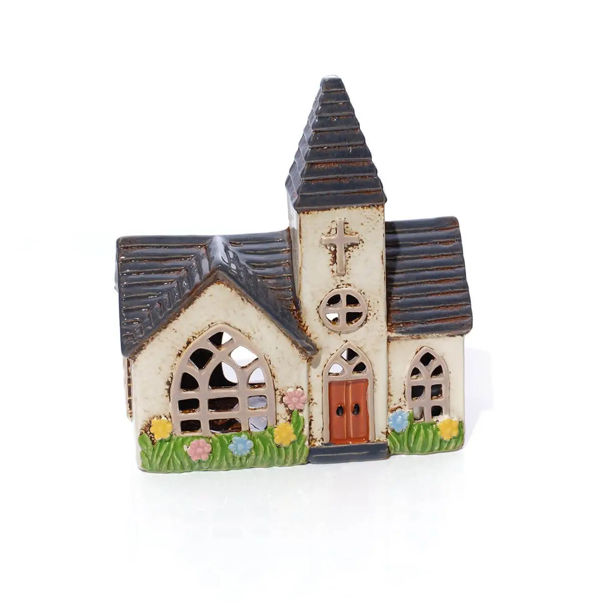 Chiesa Cottage Porta Tea Light in Ceramica - immagine 3