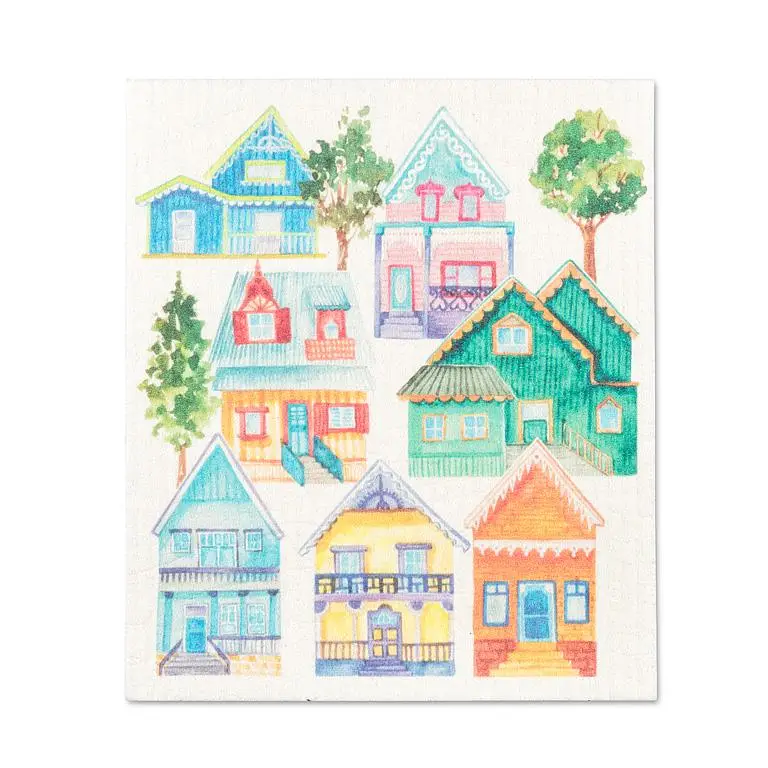 Panno Svedese Cucina Casette Colorate - immagine 3