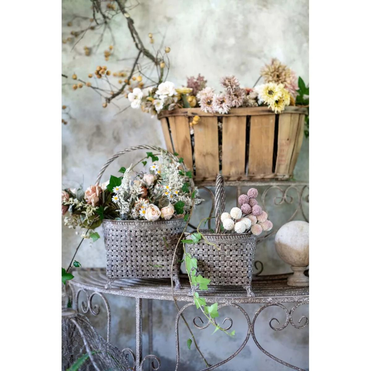 Mazzetto fiori artificiali Blanc Mariclò - immagine 4
