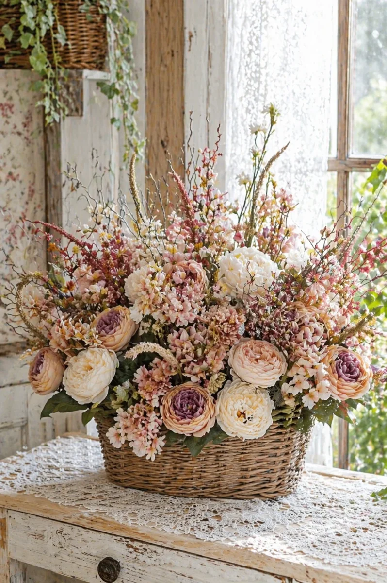 Mazzetto fiori artificiali Blanc Mariclò