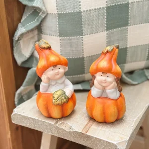 Statua decorativa ragazzo nella zucca Boltze