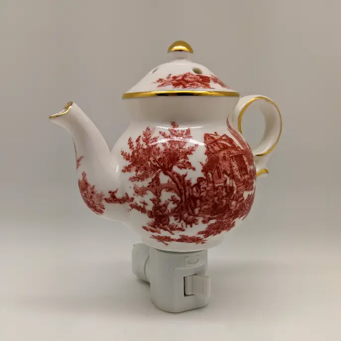 Lampada notturna Teiera in porcellana Rossa Toile - immagine 3